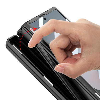 Galaxy Z Fold Series Leather Hinge Stand Case