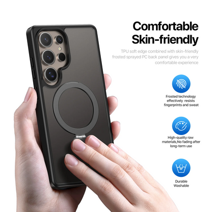 Matte Metal Stand Magnetic Transparent Case -Samsung