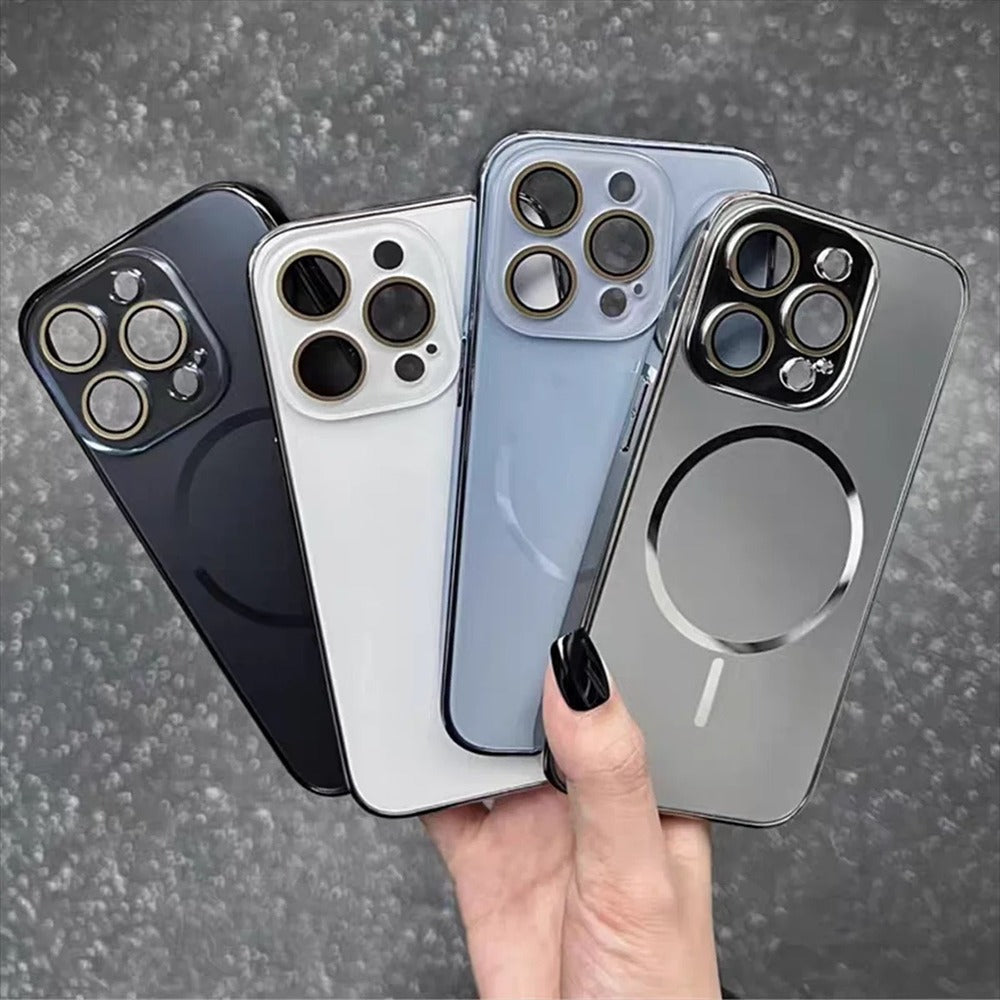 Luxury Magnetic Matte Plating Frame Case - iPhone