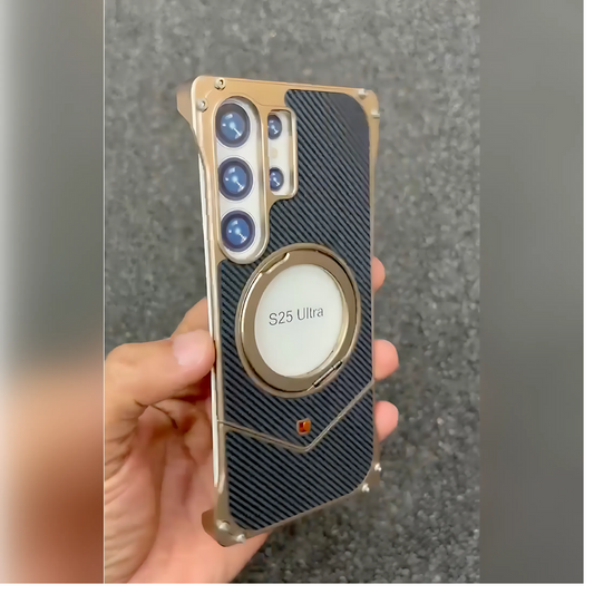 Galaxy S25 Ultra Electroplated Metal Ring Kickstand Case