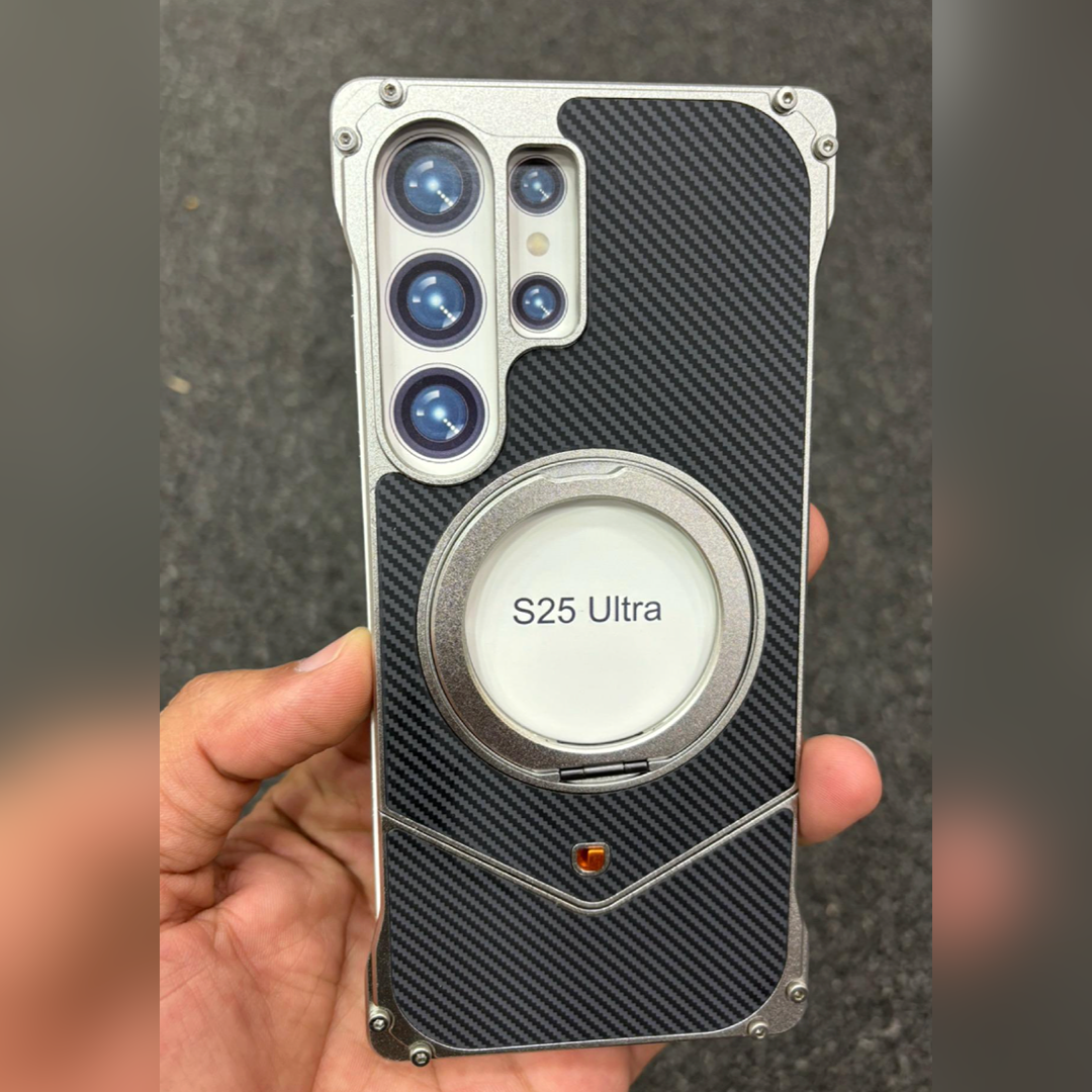 Galaxy S25 Ultra Electroplated Metal Ring Kickstand Case
