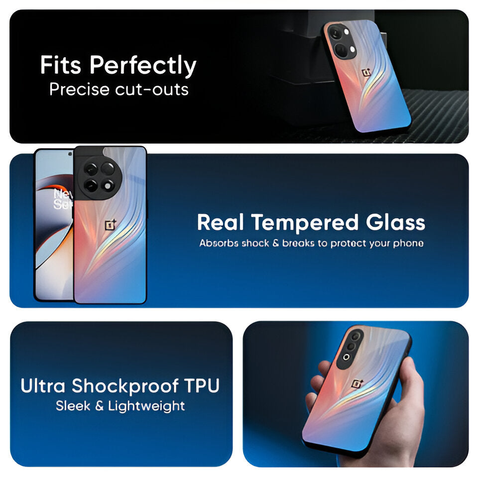Vibrant Mystic Aurora Glass Case - OnePlus