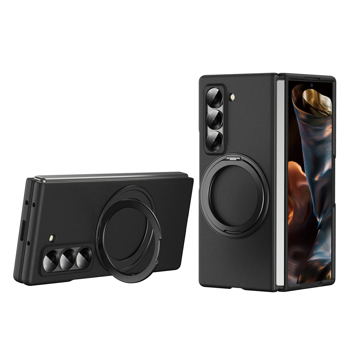 Galaxy Z Series Magnetic Grip Armor Case with Kickstand