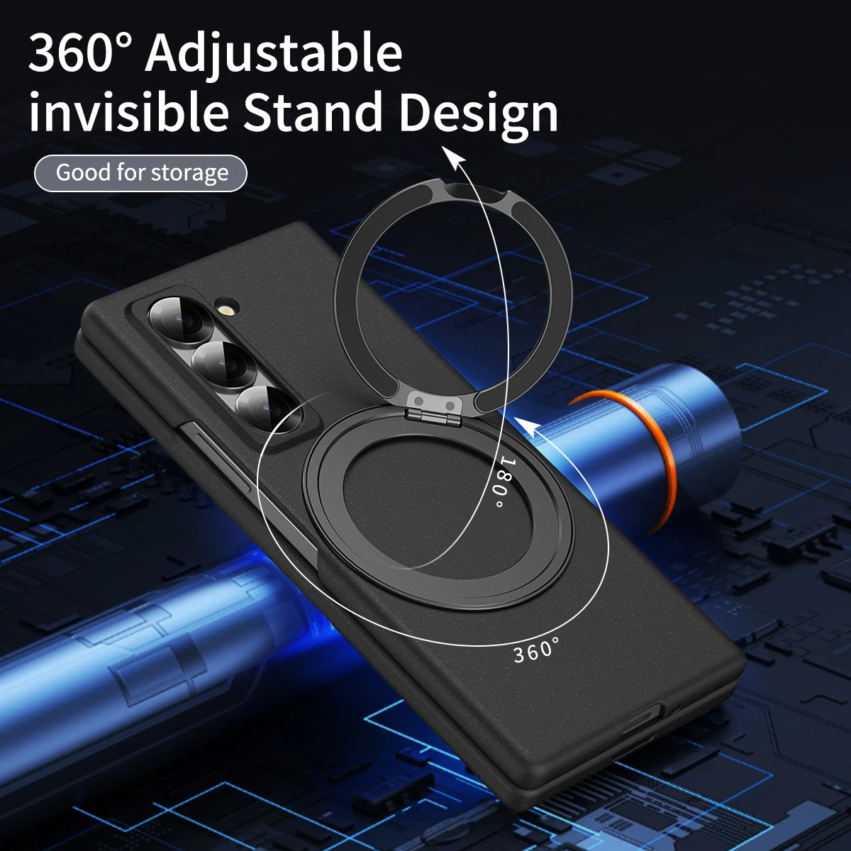 Galaxy Z Series Magnetic Grip Armor Case with Kickstand
