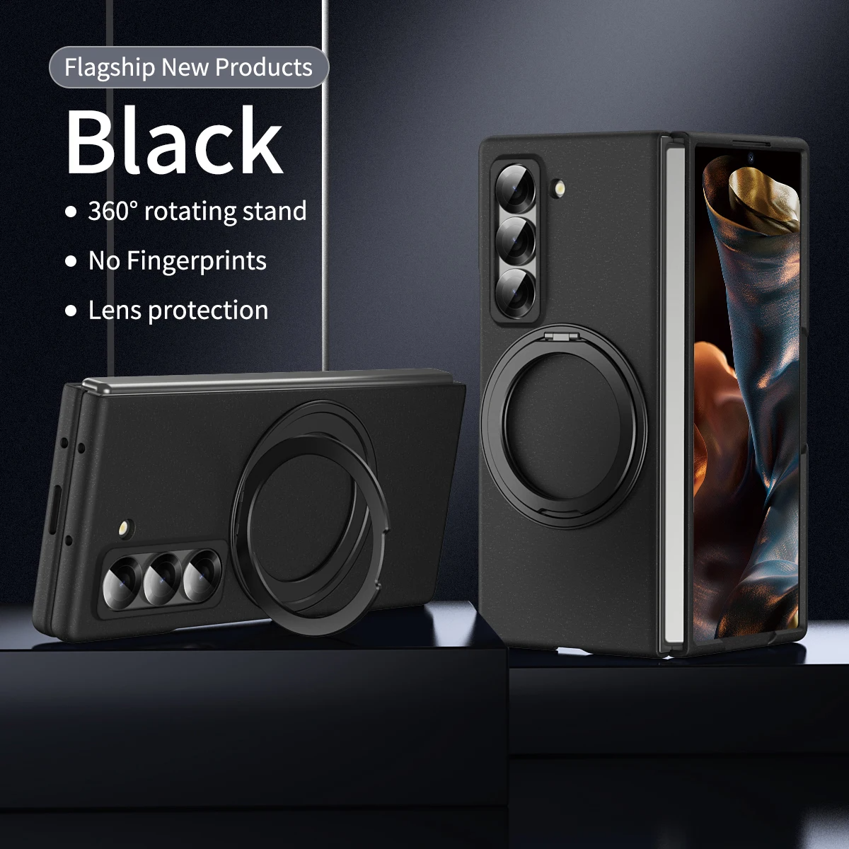 Galaxy Z Series Magnetic Grip Armor Case with Kickstand