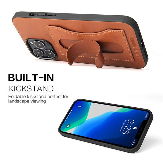 Innovative Leather Fold-Out Kickstand Case - iPhone