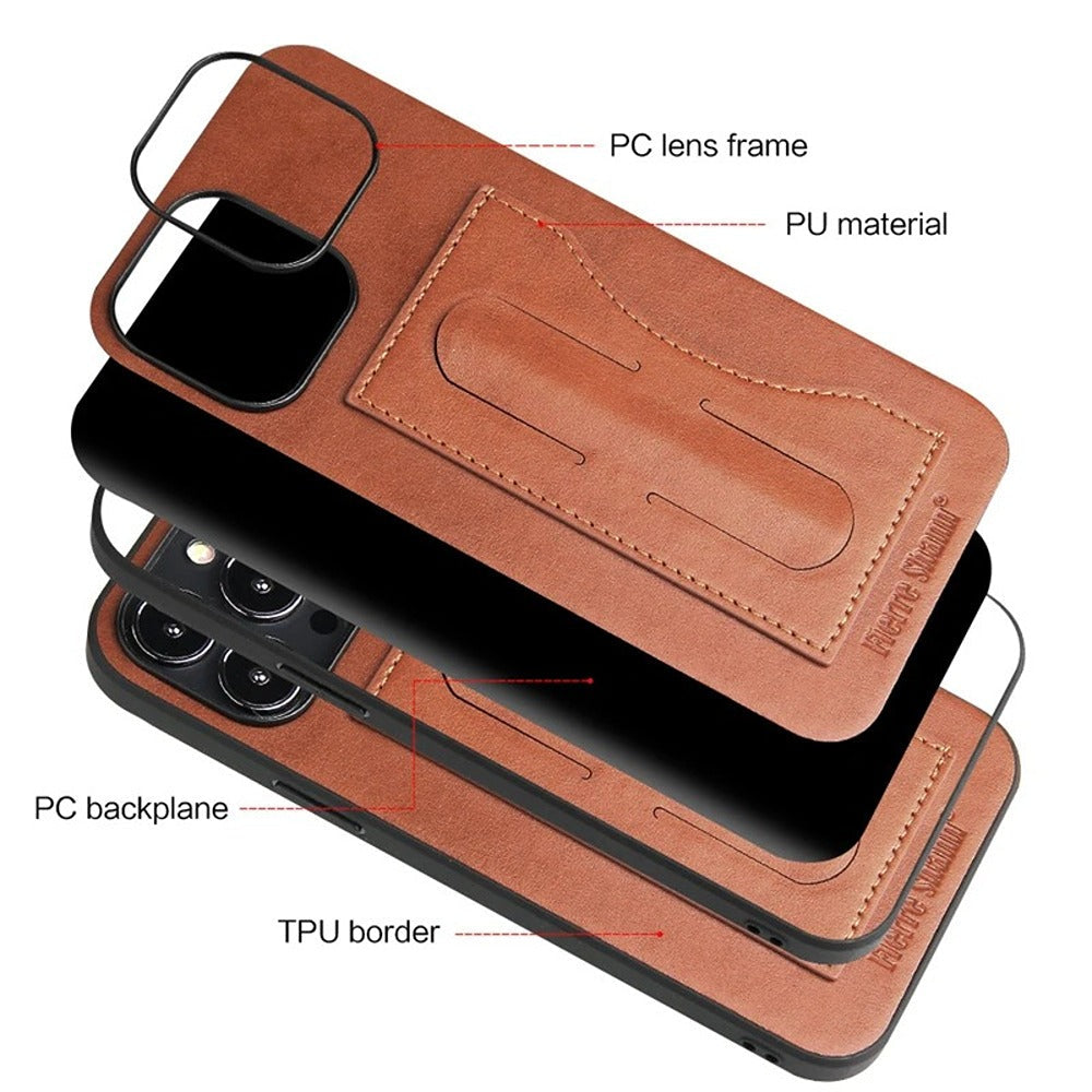 Innovative Leather Fold-Out Kickstand Case - iPhone