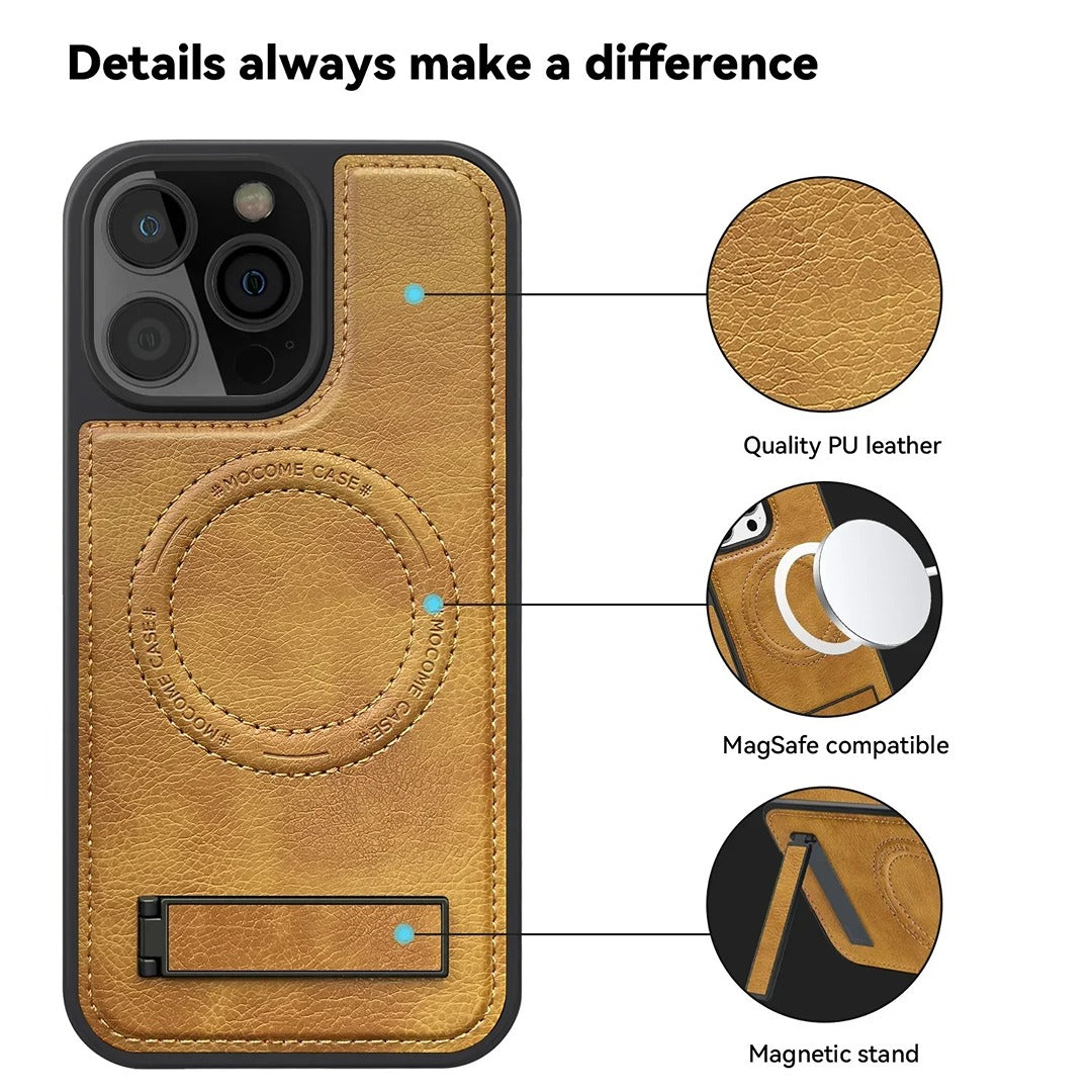 Classic Leather MagSafe Kickstand Case - iPhone