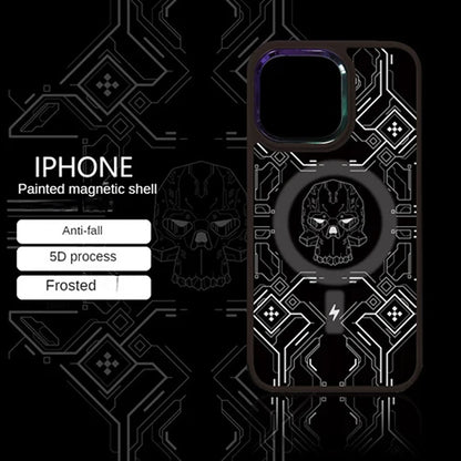 Cyberpunk Skull Engraved MagSafe Case - iPhone