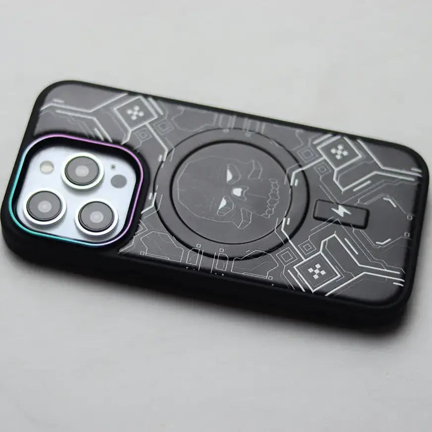 Cyberpunk Skull Engraved MagSafe Case - iPhone