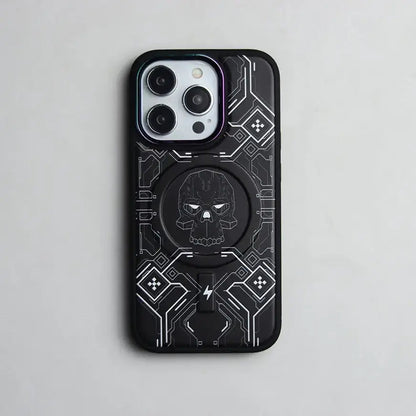 Cyberpunk Skull Engraved MagSafe Case - iPhone