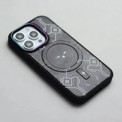 Cyberpunk Skull Engraved MagSafe Case - iPhone