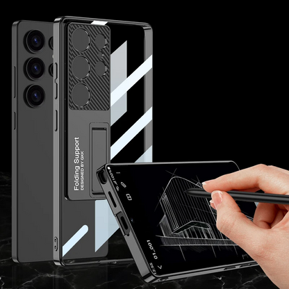 Galaxy S25 Ultra Luxury Ultra Clear Hybrid Stand Case