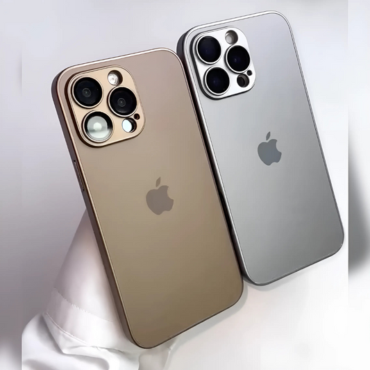 iPhone 16 Series Matte Glass Camera Lens Shell Case