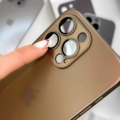 iPhone 16 Series Matte Glass Camera Lens Shell Case