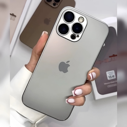 iPhone 16 Series Matte Glass Camera Lens Shell Case