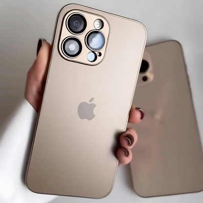 iPhone 16 Series Matte Glass Camera Lens Shell Case