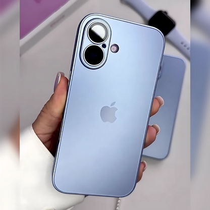 iPhone 16 Series Matte Glass Camera Lens Shell Case