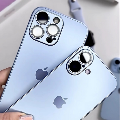 iPhone 16 Series Matte Glass Camera Lens Shell Case