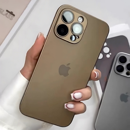 iPhone 16 Series Matte Glass Camera Lens Shell Case
