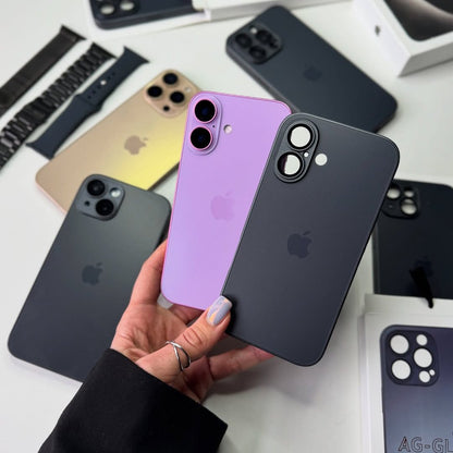 iPhone 16 Series Matte Glass Camera Lens Shell Case