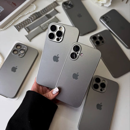 iPhone 16 Series Matte Glass Camera Lens Shell Case