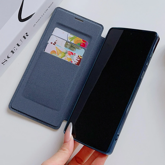Galaxy S25 Ultra Magnetic Magsafe Genuine Leather Flip Case