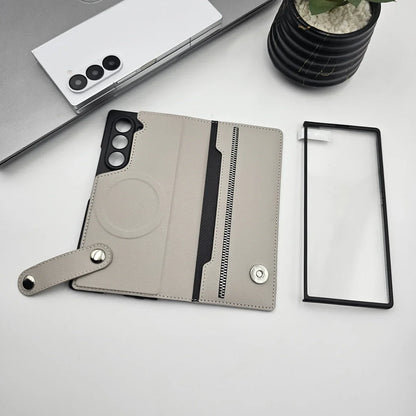 Galaxy Z Fold 6 Luxurious MagSafe Grip Wallet Case
