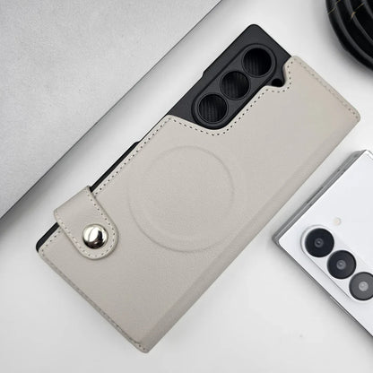Galaxy Z Fold 6 Luxurious MagSafe Grip Wallet Case