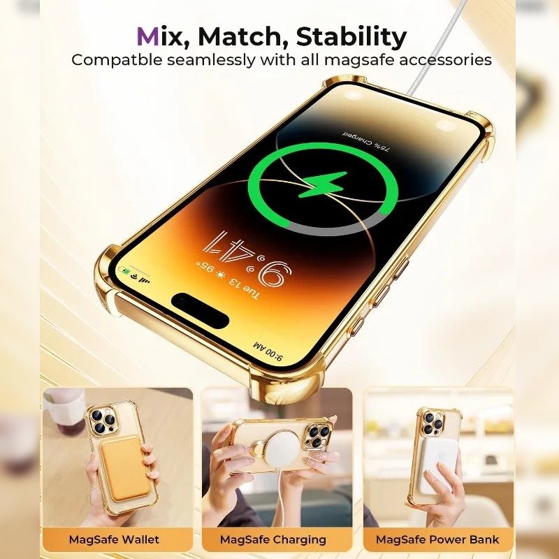 Lustrous Reinforced Magnetic Kickstand Case - iPhone