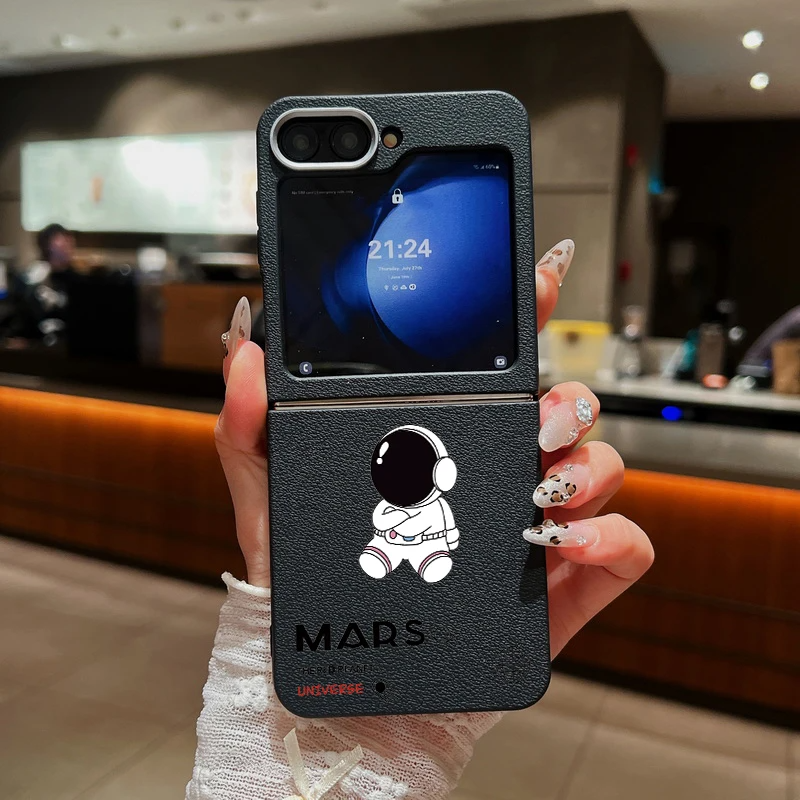 Galaxy Z Flip Series  Astronaut Leather Touch Soft Case