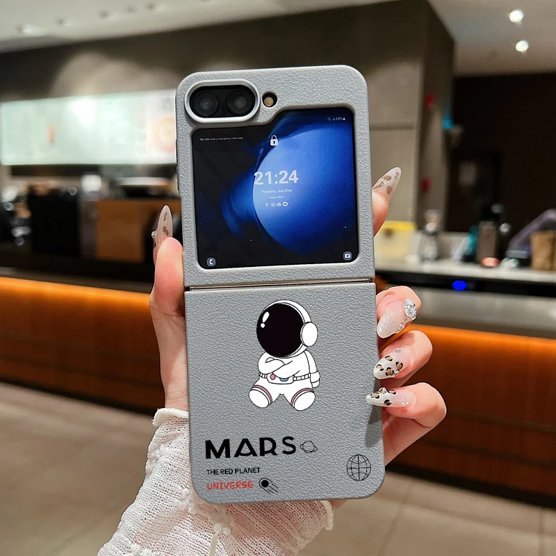 Galaxy Z Flip Series  Astronaut Leather Touch Soft Case