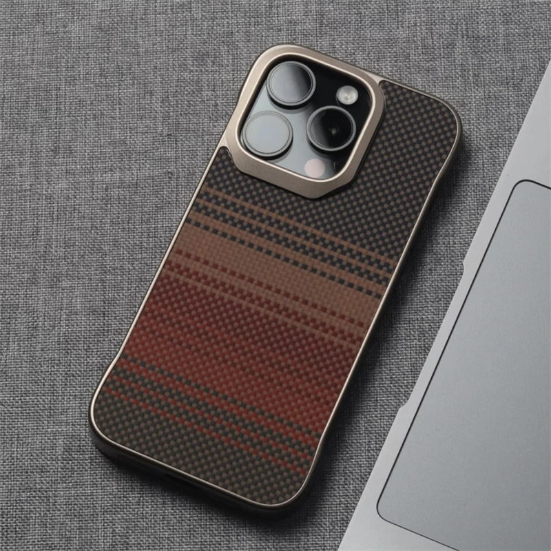 Embossed Carbon Fiber Frameless MagSafe Case - iPhone