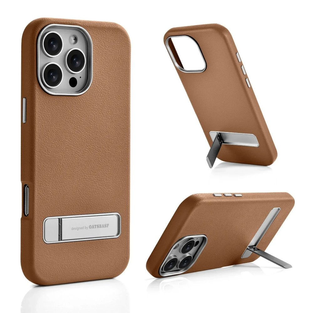 Obsidian Leather MagSafe Kickstand Case - iPhone