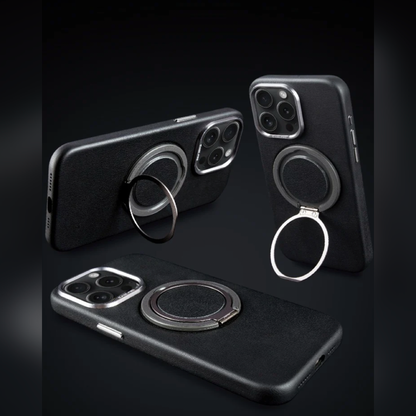 MagnaGuard Leather Rotating Ring Case - iPhone