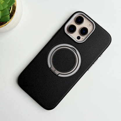 MagnaGuard Leather Rotating Ring Case - iPhone