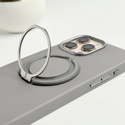 MagnaGuard Leather Rotating Ring Case - iPhone