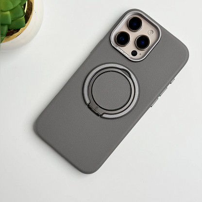 MagnaGuard Leather Rotating Ring Case - iPhone