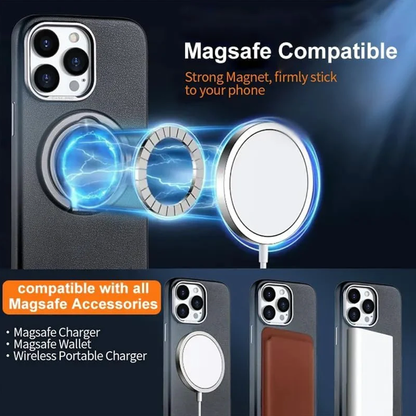MagnaGuard Leather Rotating Ring Case - iPhone