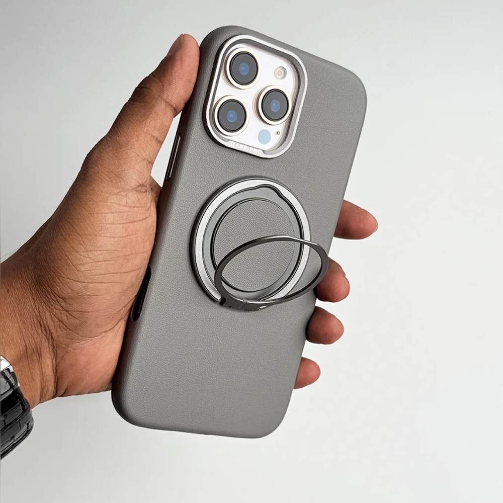 MagnaGuard Leather Rotating Ring Case - iPhone
