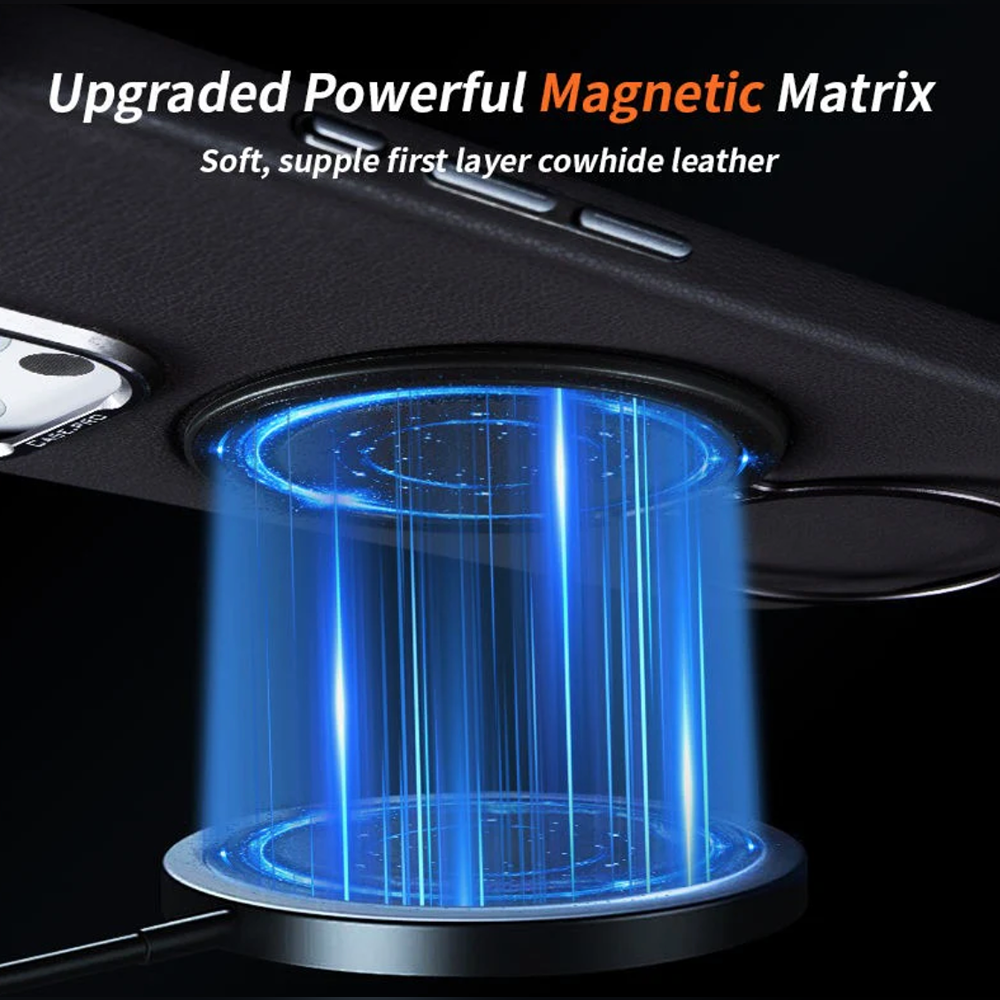 MagnaGuard Leather Rotating Ring Case - iPhone