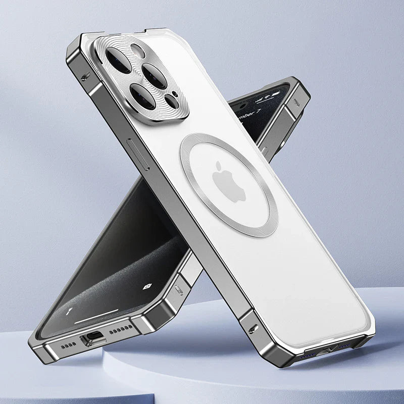 Frosted Translucent Metal Frame Case - iPhone
