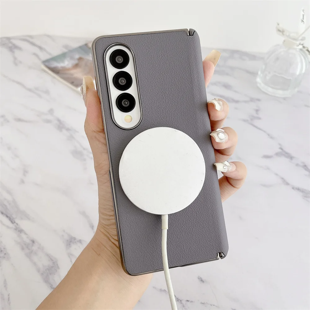 Galaxy Z Fold Series MagSafe Leather Shockproof Hinge Case