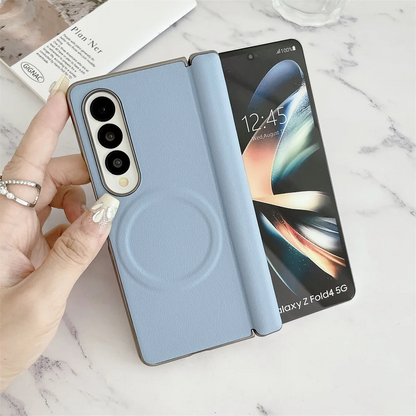 Galaxy Z Fold Series MagSafe Leather Shockproof Hinge Case