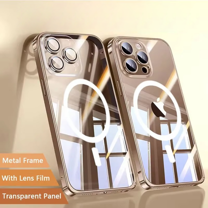 Luxury Magnetic Metal Frame Lock Case - iPhone