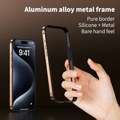 iPhone 15 Series Lustre Metallic Edge Frame Case