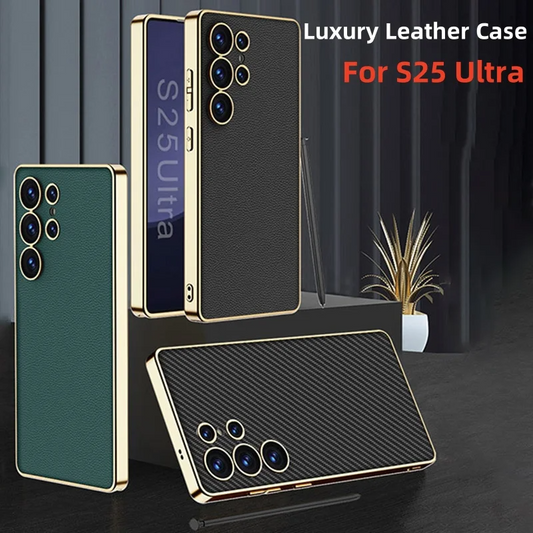 Galaxy S25 Series Ultra Thin Leather Guard Case