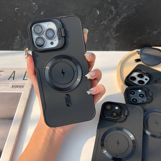 Luxury Lens Bracket MagSafe Soft Case - iPhone