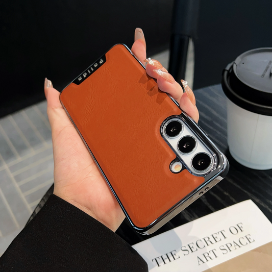 Ultra Slim ElectroPlated Leather Shield Case -Samsung