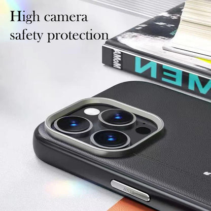 Luxurious Leather Magnetic Armor Case - iPhone